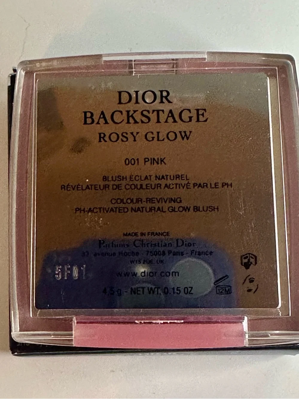 Dior BACKSTAGE Rosy Glow Blush #001 PINK - Color-Awakening Universal Blush, NIB
